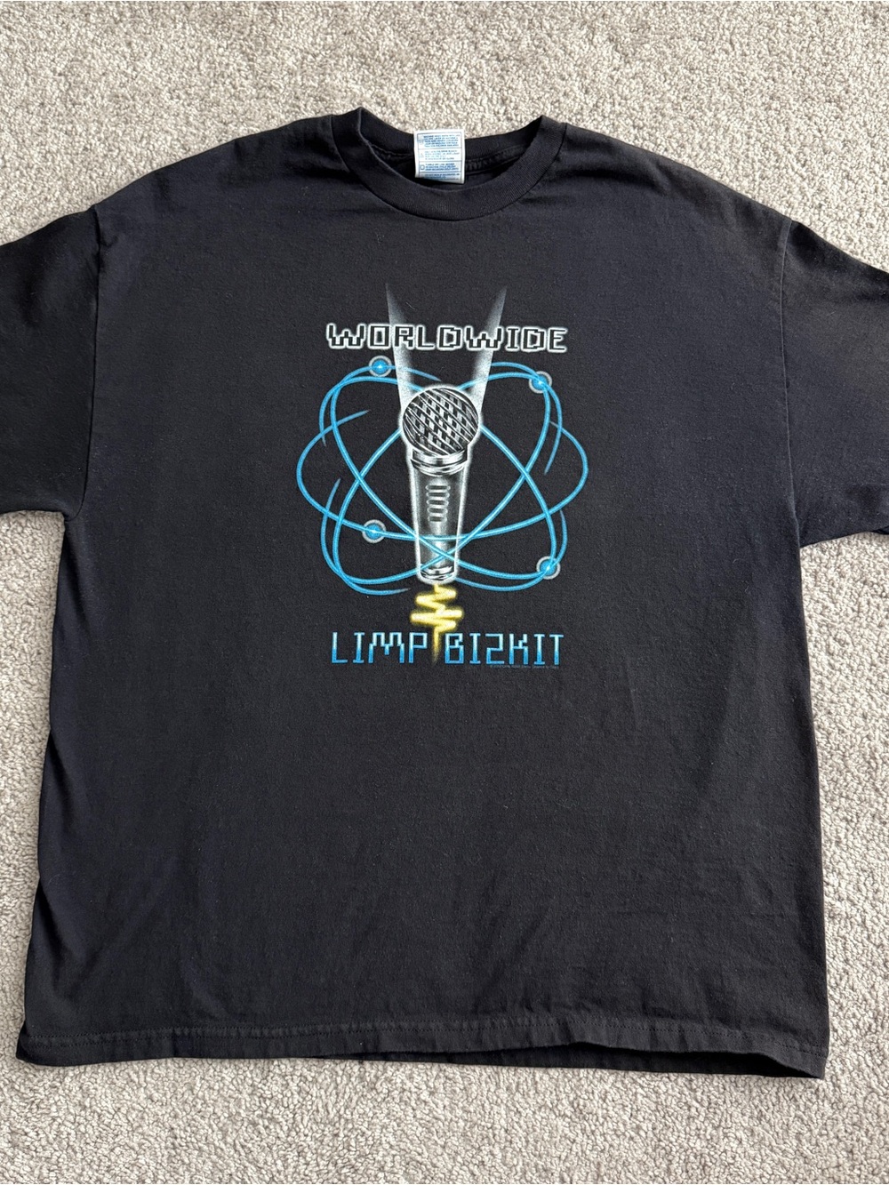 Vintage 2002 Y2K Limp Bizkit Worldwide T Shirt XL Tennessee River Band Tee Black